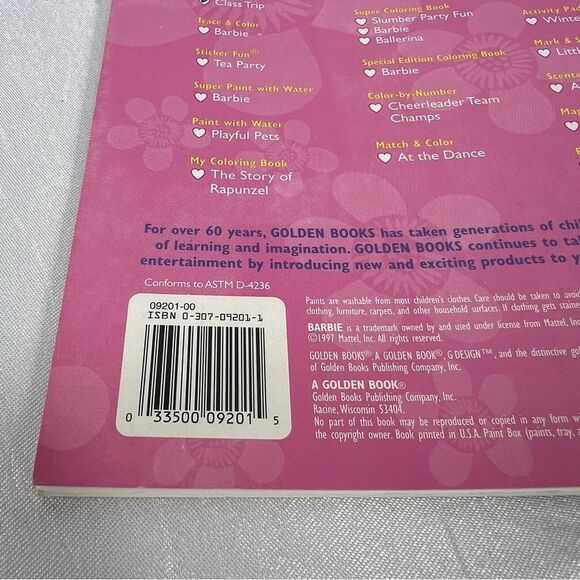 Vintage 1997 Barbie Paint Box Book Claas Trip School Field Trip Golden Book - Picture 6 of 11